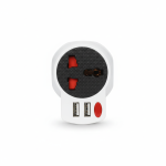 4-in-1 Multi Travel Adapter with Dual USB Port - Black/White Combo