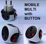 4-in-1 Multi Travel Adapter with Dual USB Port - Black/White Combo - Image 2